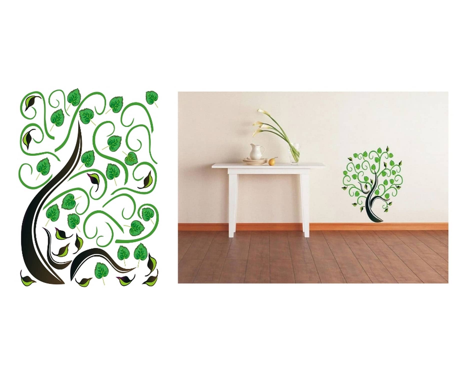 Duvar Süsü (Sticker) Ağaçlı Şeffaf Filmli Pvc 70x50x0,5cm Ert Yapı Market