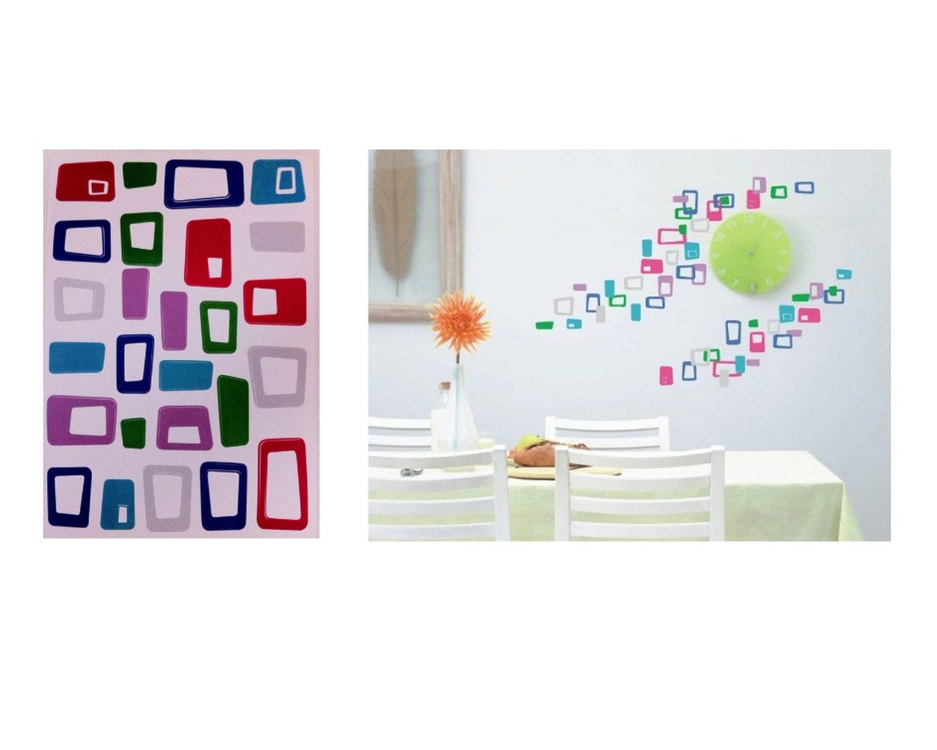 Duvar Süsü (Sticker) Renkli Kareli Pvc 48x33x0,5cm Ert Yapı Market