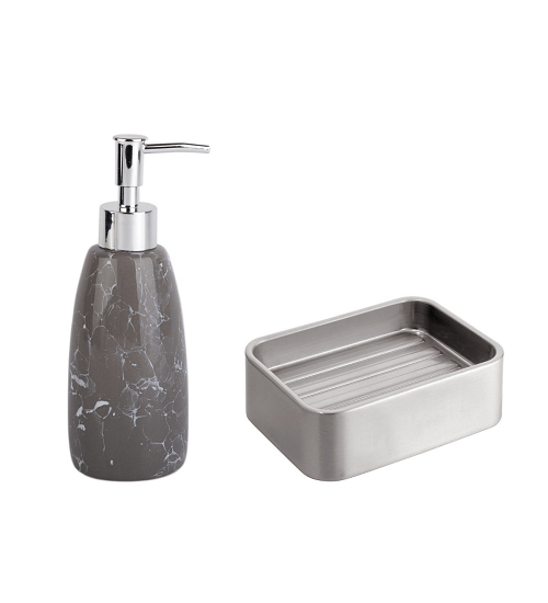 Sıvı Sabunluk Ve Sabunluk 2 Li Banyo Seti,gri Renkli Ert Yapı Market